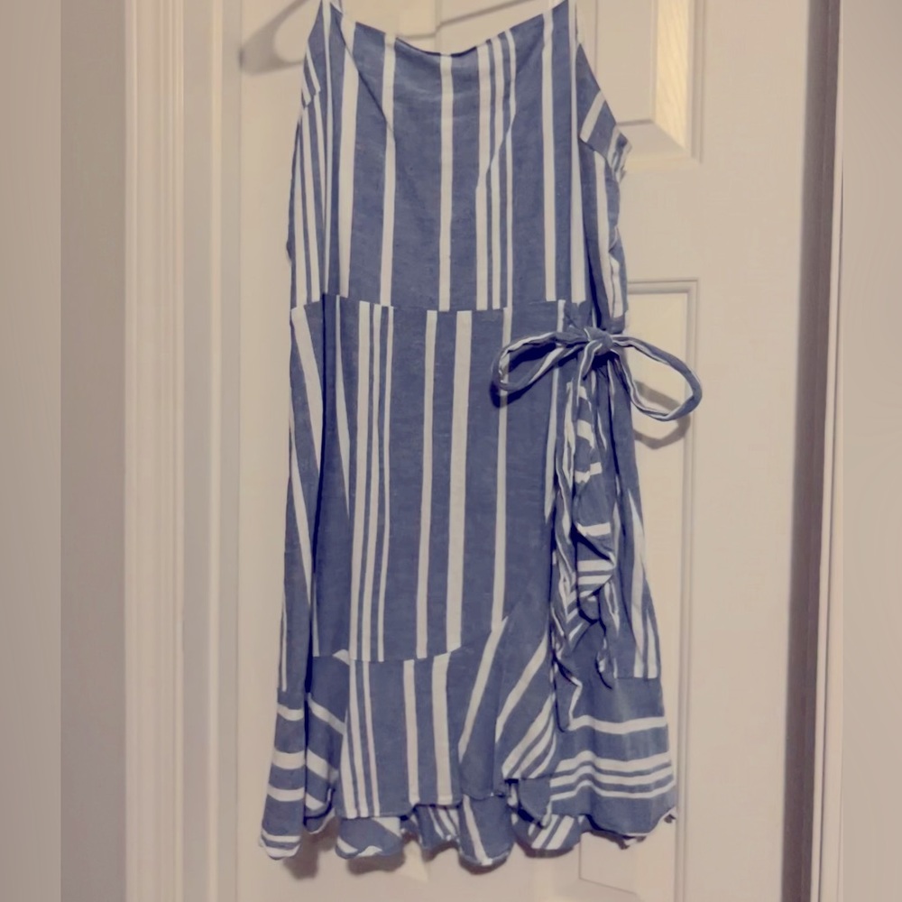 Denim and white mini dress